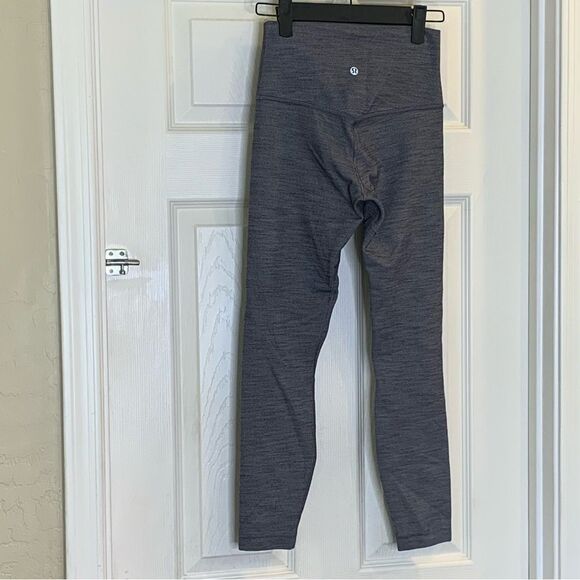 Lululemon Align Pant II 25" Mini Heathered Herringbone Black White Size 4 - Picture 4 of 8